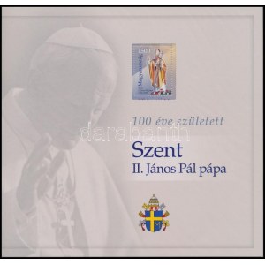 2020 100 éve született Szent II. János Pál pápa bélyegszet benne 4 különféle kivitelű blokk, vágott és feketenyomat is ...