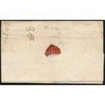 1785 Portós levél / Unpaid cover, piros / red V.NYIREGYHÁZA