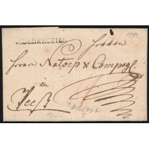 1789 Portós levél / Unpaid cover V.DEBRECZIN