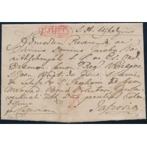 1819-40 Portós levél piros / red UJHELY - Jaszovia
