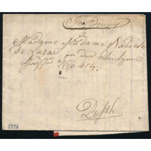 1824 Levél / Cover, Jászberény - Pesth