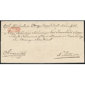 1828 Hivatalos levél / Official cover, piros / red N:KÁROLY - N. Szőllős