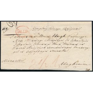 1830 Hivatalos levél / Official cover, piros / red TÁLLYA - Ungvár
