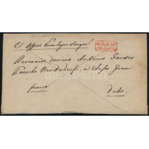 1834 Kollár István későbbi püspök levele / Franco cover, piros / red GRAN / FRANCO - Buda