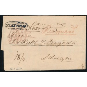1837 Ajánlott levél / Registered cover SZATHMÁR - Debreczin