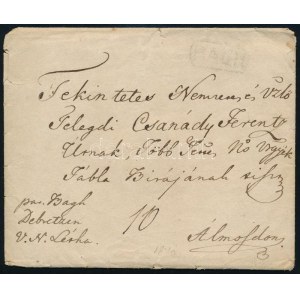 1840 Portós levél / Unpaid cover BAGH - Álmosd