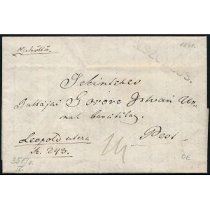 1841 Portós levél / Unpaid cover N.SZÖLLÖS - Pest