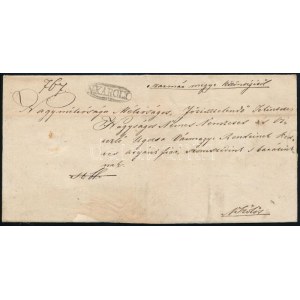 1843 Hivatalos levél / Official cover, fekete / black N:KÁROLY - N. Szőllős