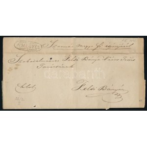 1845 Hivatalos levél / Official cover A:MEGYES