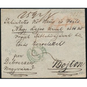 1845 Levél / cover, zöld / green (RECOMENDIRT) / PESTH