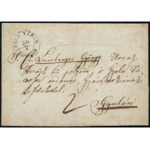 1848 Portós levél / Unpaid cover NAGY VÁRAD - Gyula