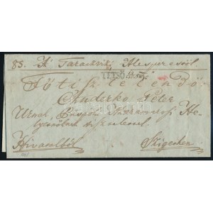 1849 Hivatalos levél / Official cover TETSÖ kézi dátumozással / handwritten date