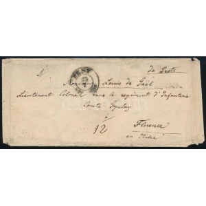 1849 Portós levél / Unpaid cover PEST - Florence