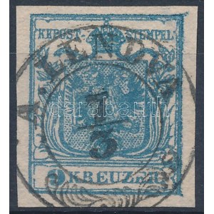 1850 9kr HP I. vízjelrészlettel / with watermark A.LENDVA