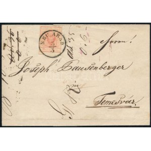 1853 3kr HP levélen / on cover NEU ARAD - Temesvár