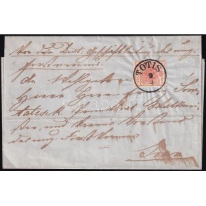 1853 3kr levélen / on cover TOTIS