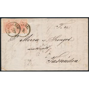 1855 2 x 3kr levélen / on cover DEBRECZIN - Tasnád