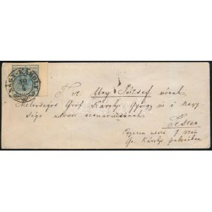 1856 9kr jobb ívszél 7mm levélen / on cover NAGY-KÁROLY -PESTH / Früh