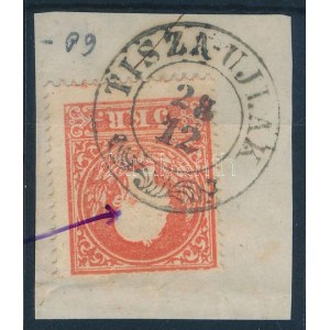 1858 5kr az arcon piros festékfolt / paint spot on the face TISZA-UJLAK