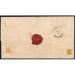 ~1860 5kr elfogazott bélyeg levélen / with shifted perforation on cover VESZPRIM ...