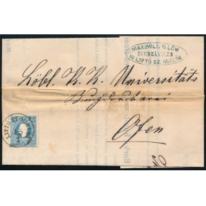1861 15kr 1858-as nyomtatványon / on printed matter LIPTÓ ST. MIKLÓS - Ofen