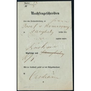 1861 Tudakozvány Kassáról - S.A. ÚJHELY / Reclamation from Kassa to S.A.ÚJHELY