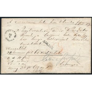 1862 Pénzes levél / Insured cover MISKOLCZ + ANGABE - Losoncz