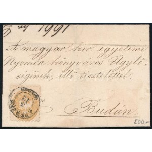 1864 15kr levélen / on cover EPERJES - Buda