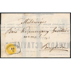 1865 2kr nyomtatványon / on printed matter SZOMBATHELY - Bonyhád