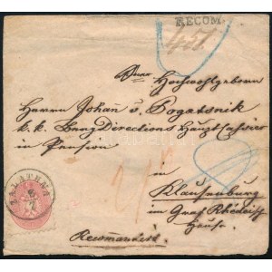 ~1864 3 x 5kr ajánlott levélen / on registered cover ZALATHNA - Klausenburg