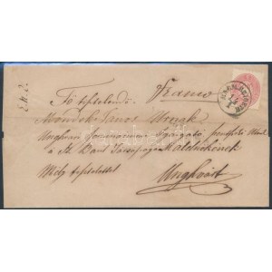 ~1864 5kr franco levélen / on franco cover MARM.SZIGETH - Unghvár