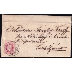 1867 5kr levélen / on cover IPOLYSÁGH