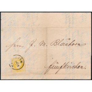 1868 2kr levélen / on cover TEMESVÁR - Fünfkirchen