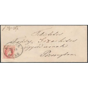 1869 5kr levélen / on cover KŐSZEG / GÜNS - Pozsony