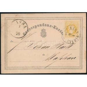 1870 2kr díjjegyes levelezőlap / PS-card NAGY-MIHÁLY