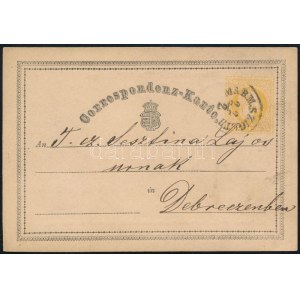 1871 2kr díjjegyes levelezőlap / PS-card MARM.SZIGETH