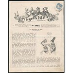 1888 Hírlapilletékbélyeg 1kr német nyelvű újságcímlapon, magyar bélyegzéssel ...