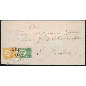 ~1871 2kr + 3kr levél előlapon / on cover front (V)ENDÉGI