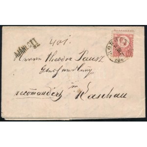 1871 3 x 5kr ajánlott levélen Rimaszombaton át Kassára / on registered cover KOKOVA / GÖMÖR M. ...