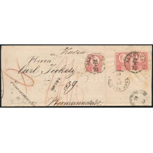 1871 3 x 5kr ajánlott levélen / on registered cover ALKENYÉR