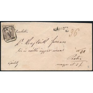 ~1872 Réznyomat 15kr ajánlott levélen / Mi 12 on registered cover ARAD / AJÁNLOTT