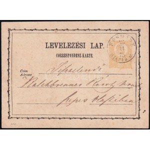 1873 2kr díjjegyes levelezőlap / PS-card KÉSMÁRK / SZEPES M.