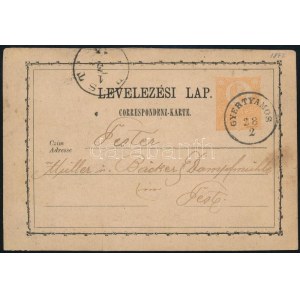 1873 2kr díjjegyes levelezőlap / PS-card GYERTYÁMOS