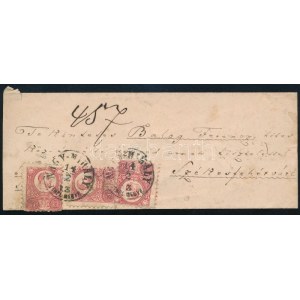 1873 3 x 5kr ajánlott levélen / on registered cover NAGY-MIHÁLY / ZEMPL. MEGYE
