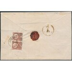 1873 Réznyomat 4 x 5kr levélen / 4 x Mi 10 on cover PÉCS / FÜNFKIRCHEN - Oroszló