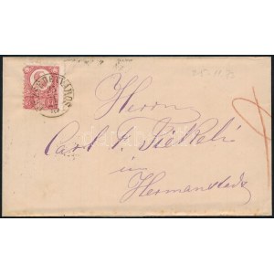 1873 5kr elfogazott bélyeg levélen / on cover ERZSÉBETVÁROS