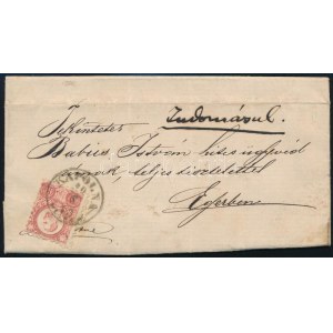 1873 Réznyomat 5kr levélen / on cover KÁPOLNA / HEVES M.