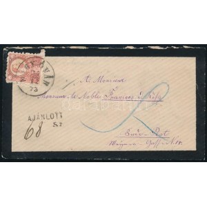 1873 5kr + 10kr ajánlott levélen / on registered cover MAGY ÓVÁR