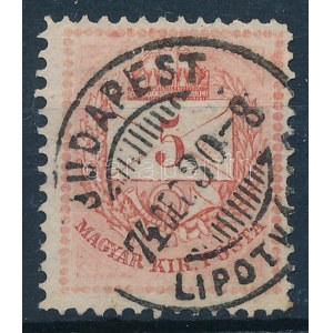 1874 5kr gyöngyjavítással / with retouche (ex Lovász)