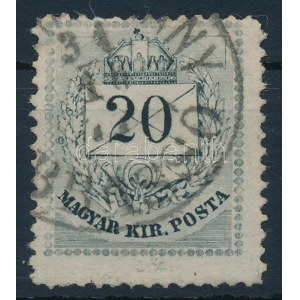 1874 20kr alsó ernyős javítással / retouche